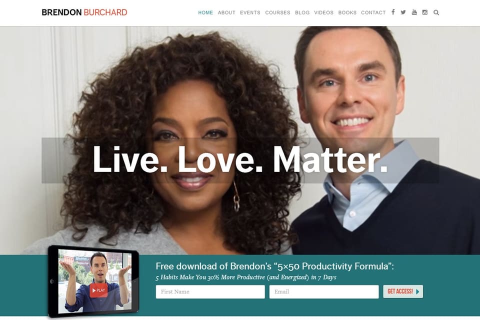 Brendon Burchard — design work by Peaceful Media