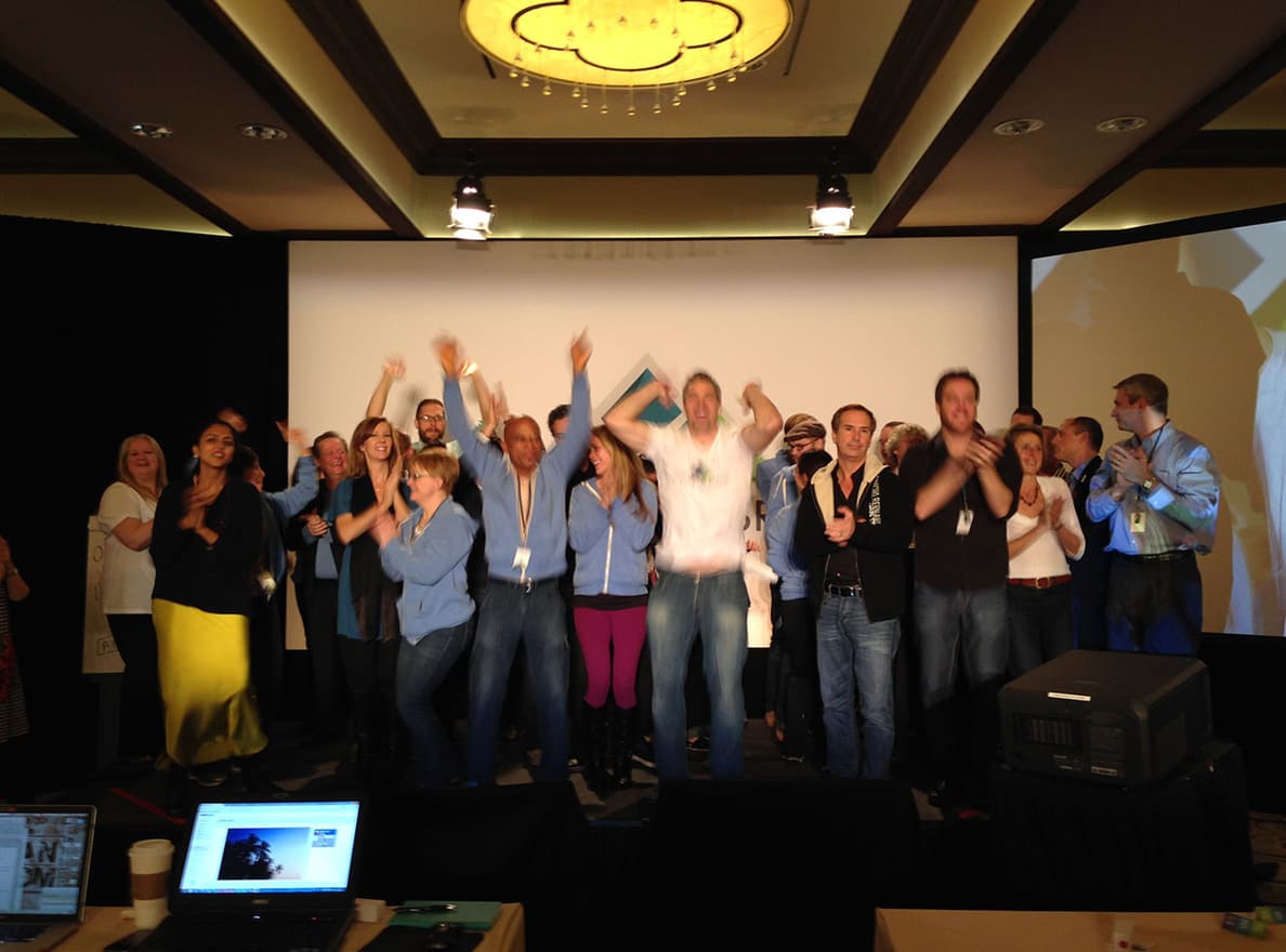Attendees celebrating their launches at the end of the week